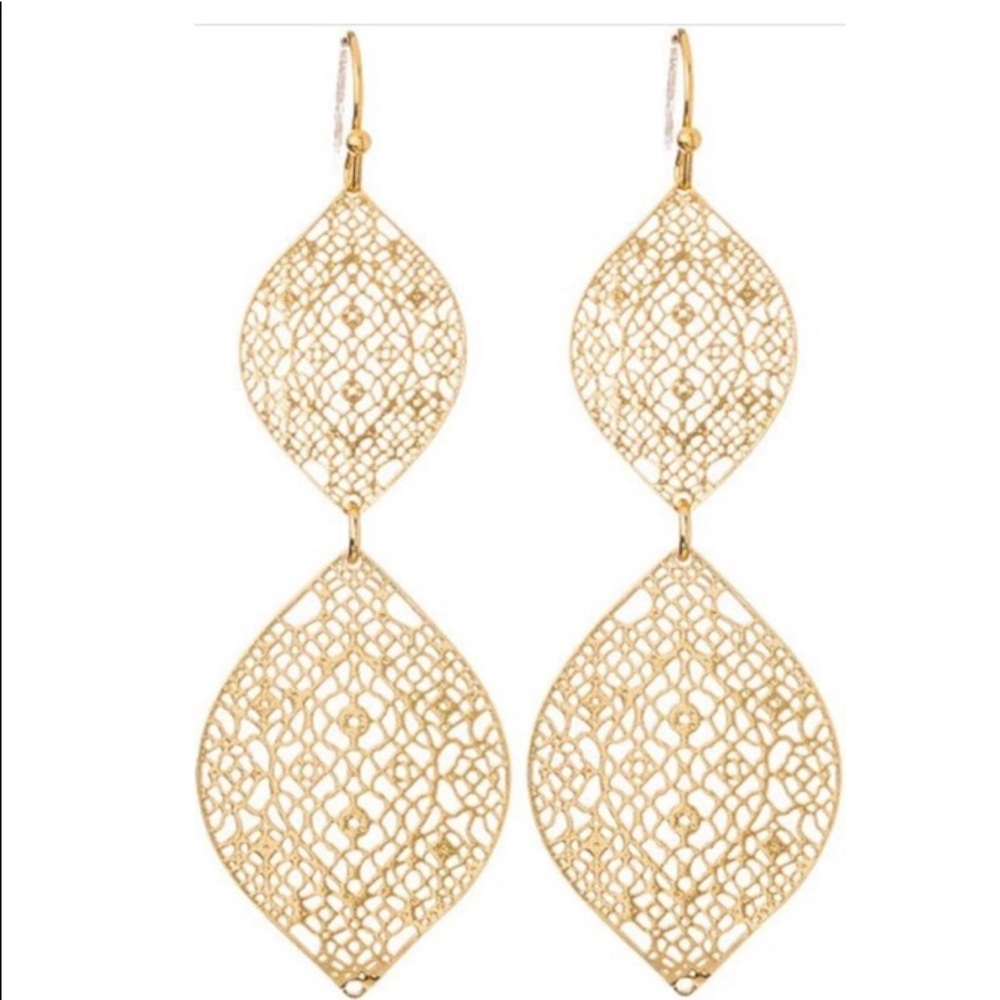 Delicate Gold Tone Teardrop Earrings